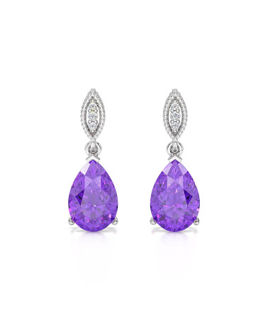 Amethyst und Diamant Ohrringe | VIVIENNE Kollektion | Violetter Edelstein
